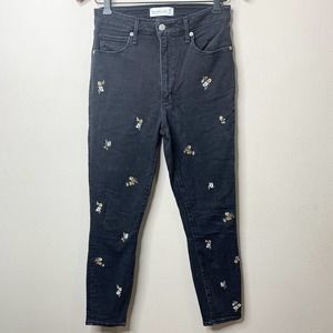 Abercrombie & Fitch High Rise Super Skinny Ankle Jean Flowers